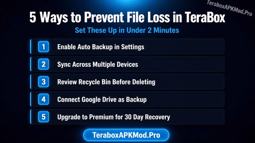 How to Recover Deleted Files in TeraBox Easily (2026 Guide) 3 5 ways to prevent file loss in TeraBox